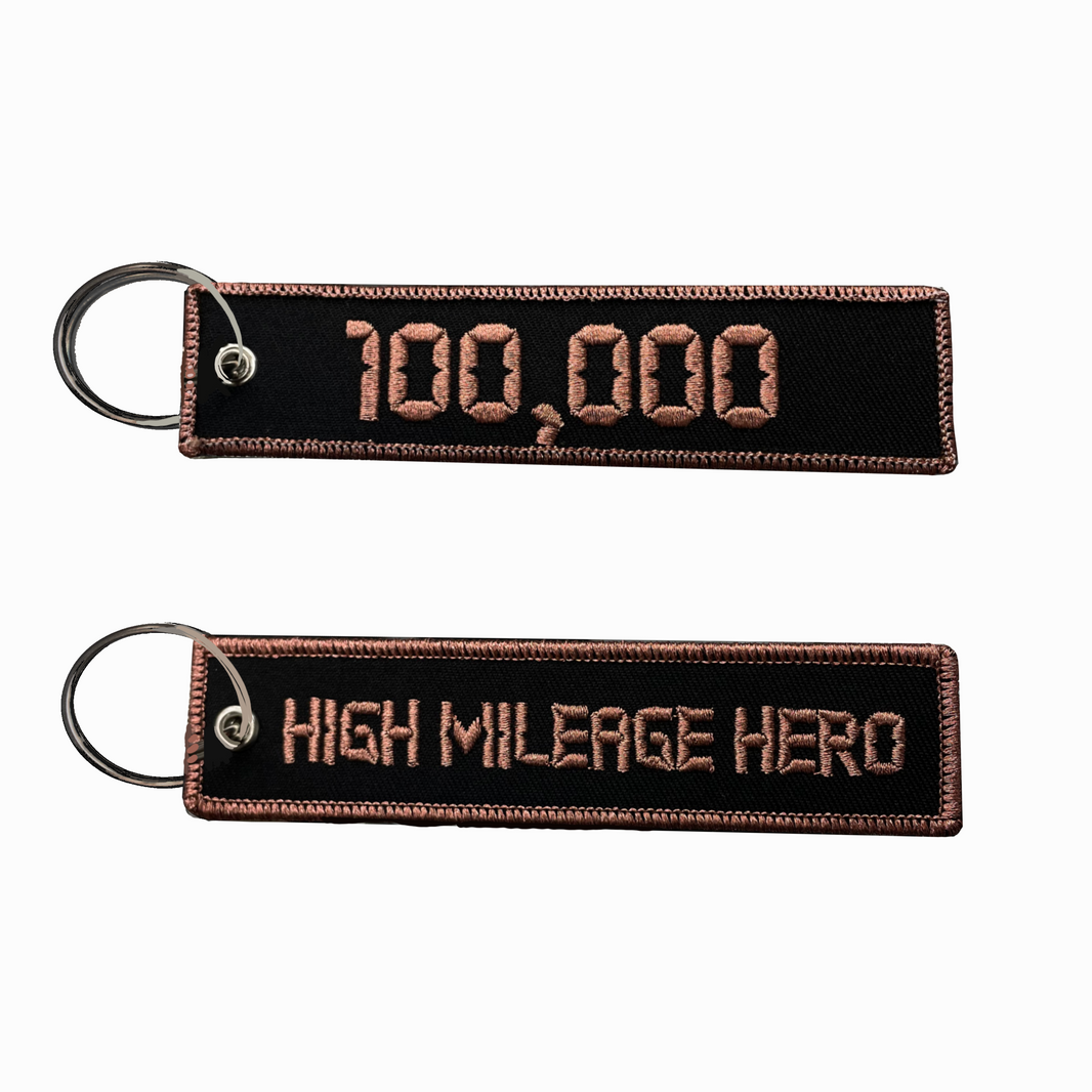 Fabric Keyring | High Mileage Hero - 100k