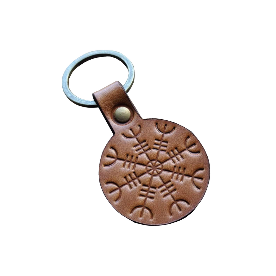 Leather Keyring | Viking Detail - Whiskey