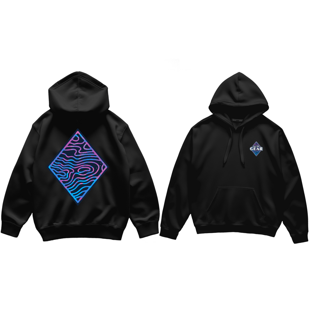 Hoodie | All the Gear Print - Black