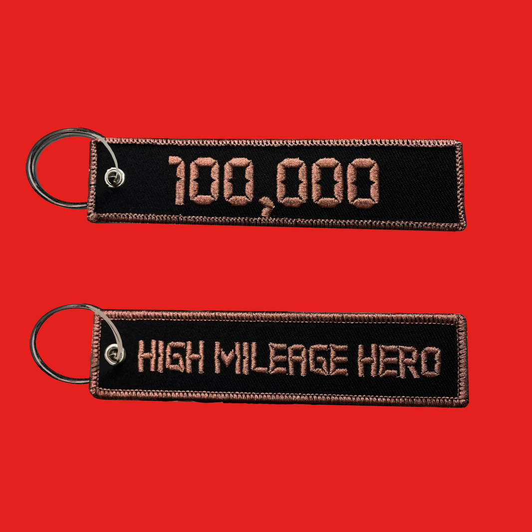Fabric Keyring | High Mileage Hero - 100k