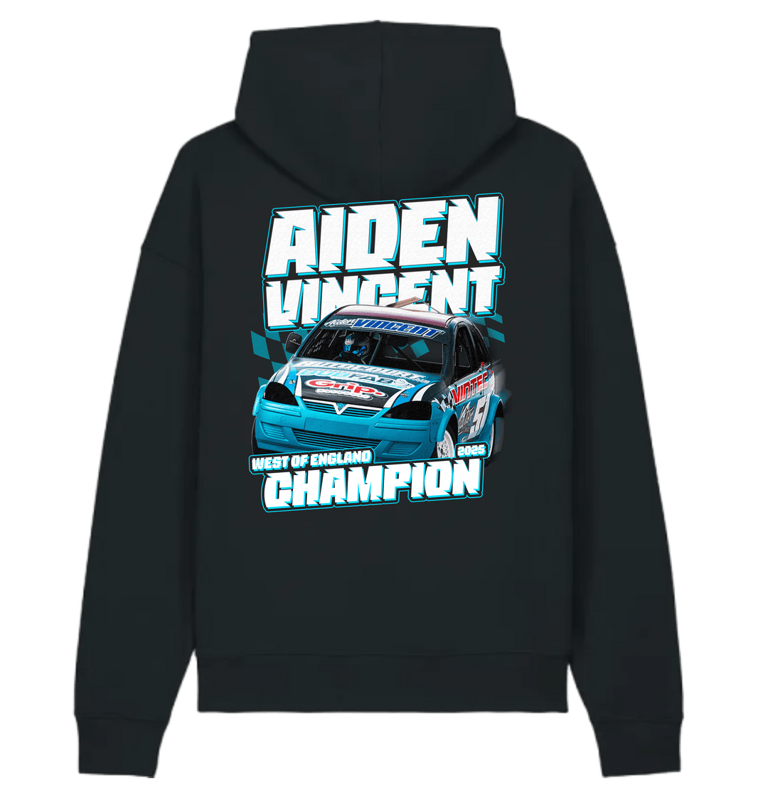 black Printed Hoody Back