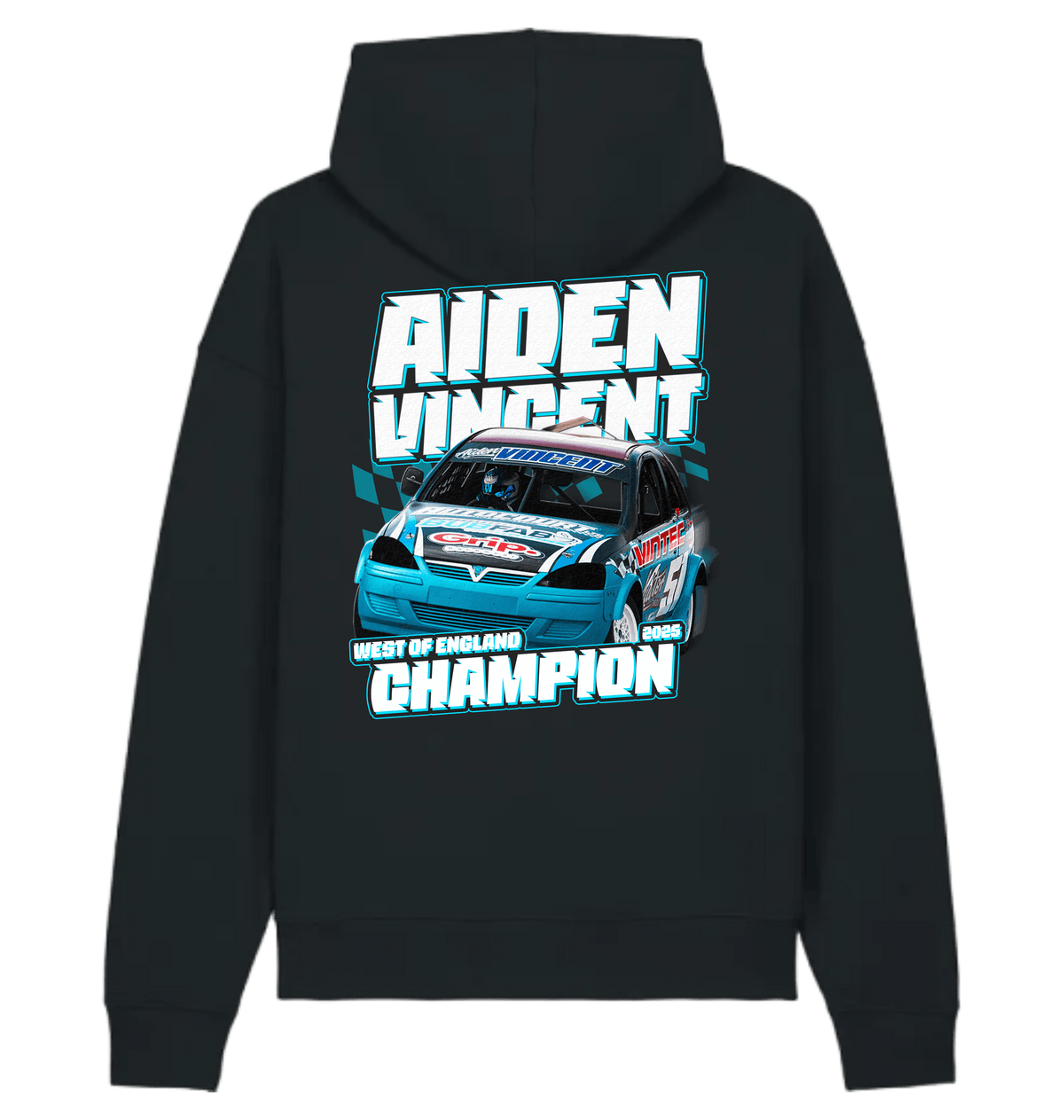 black Printed Hoody Back
