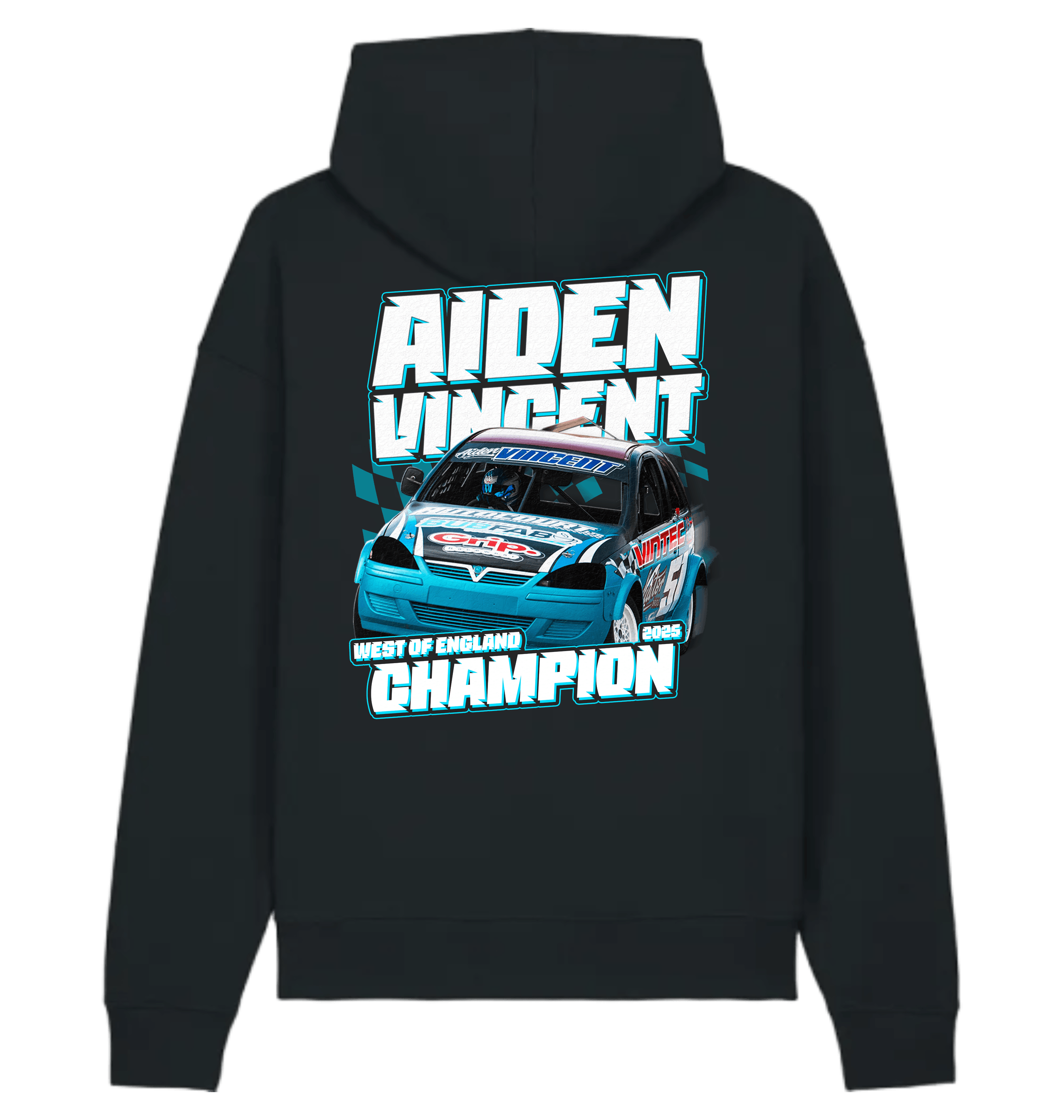 black Printed Hoody Back