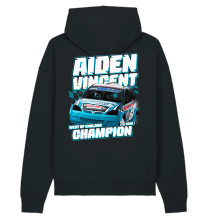 black Printed Hoody Back