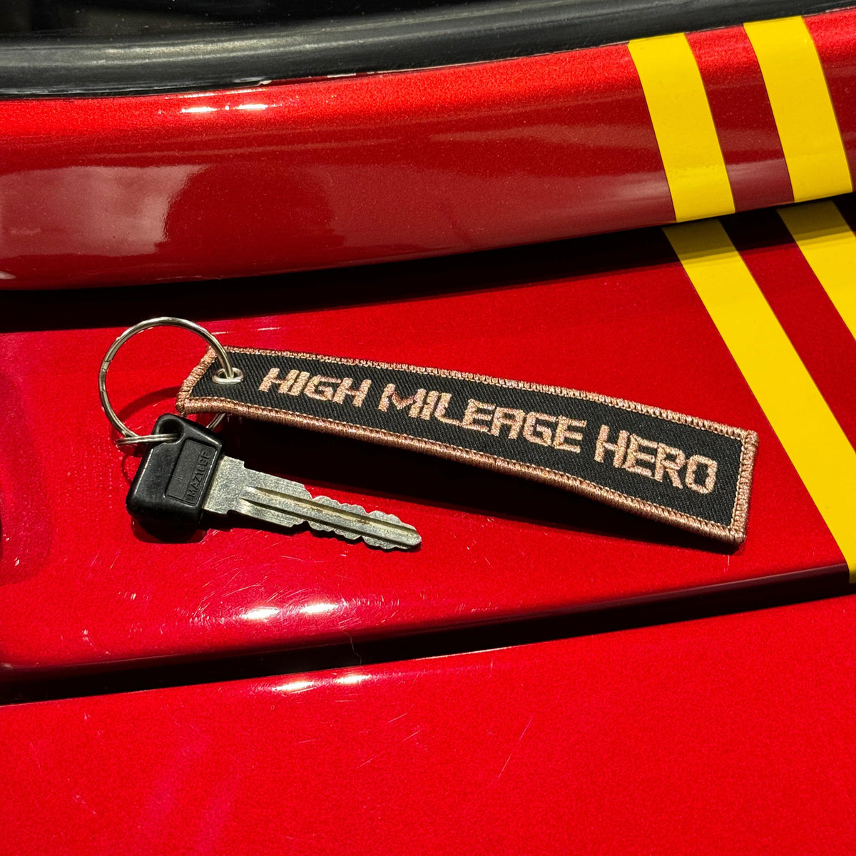 Fabric Keyring | High Mileage Hero - 100K