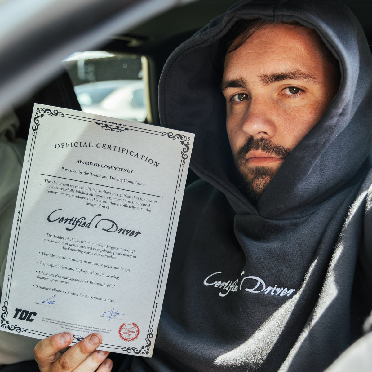Heavyweight Hoodie | Certified Driver Charcoal
