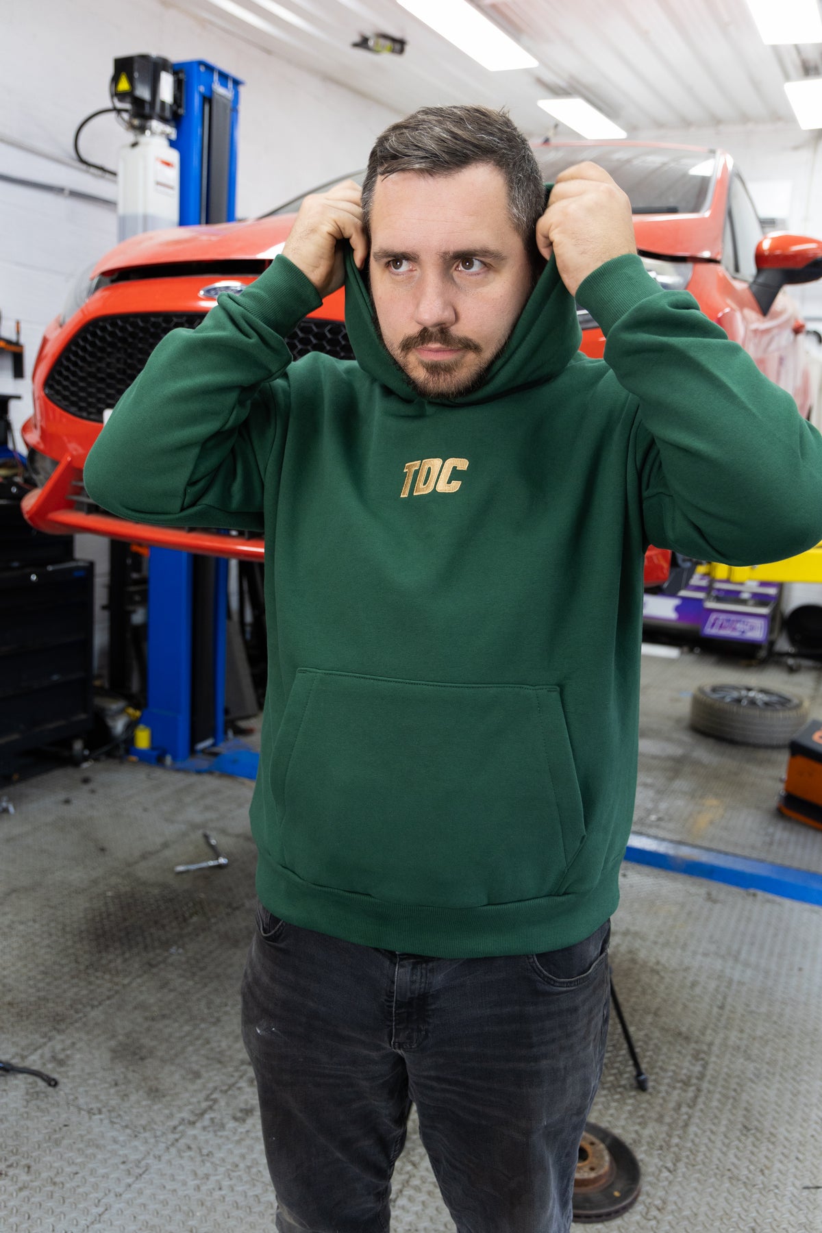 Heavyweight Hoodie | TDC Bottle Green/Tan