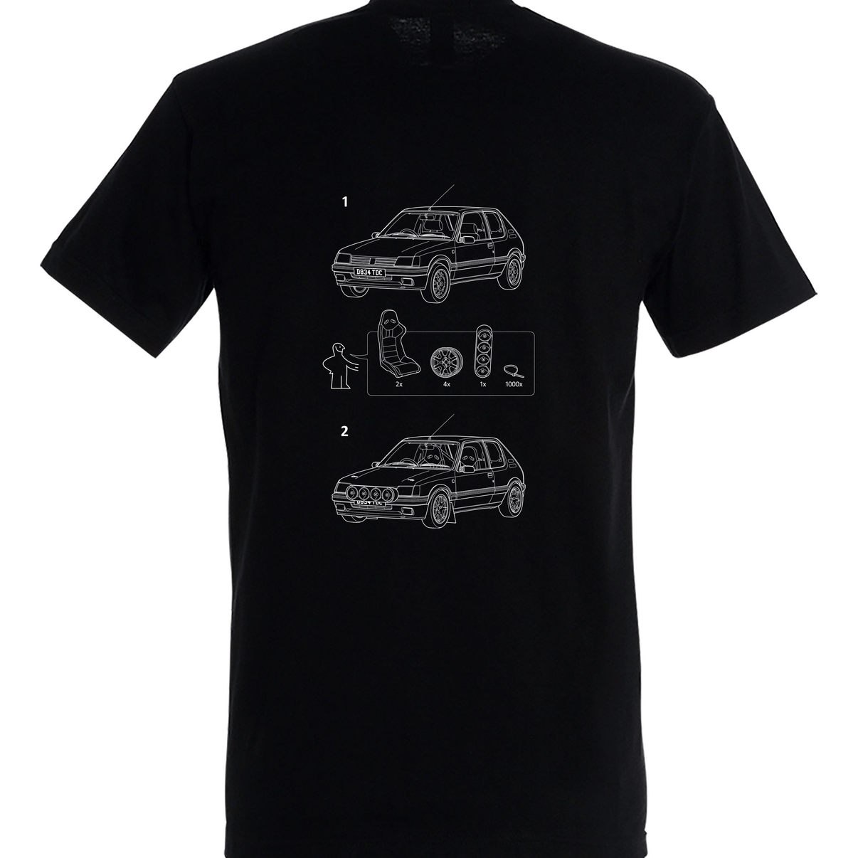 Deep Black Printed T-shirt Back