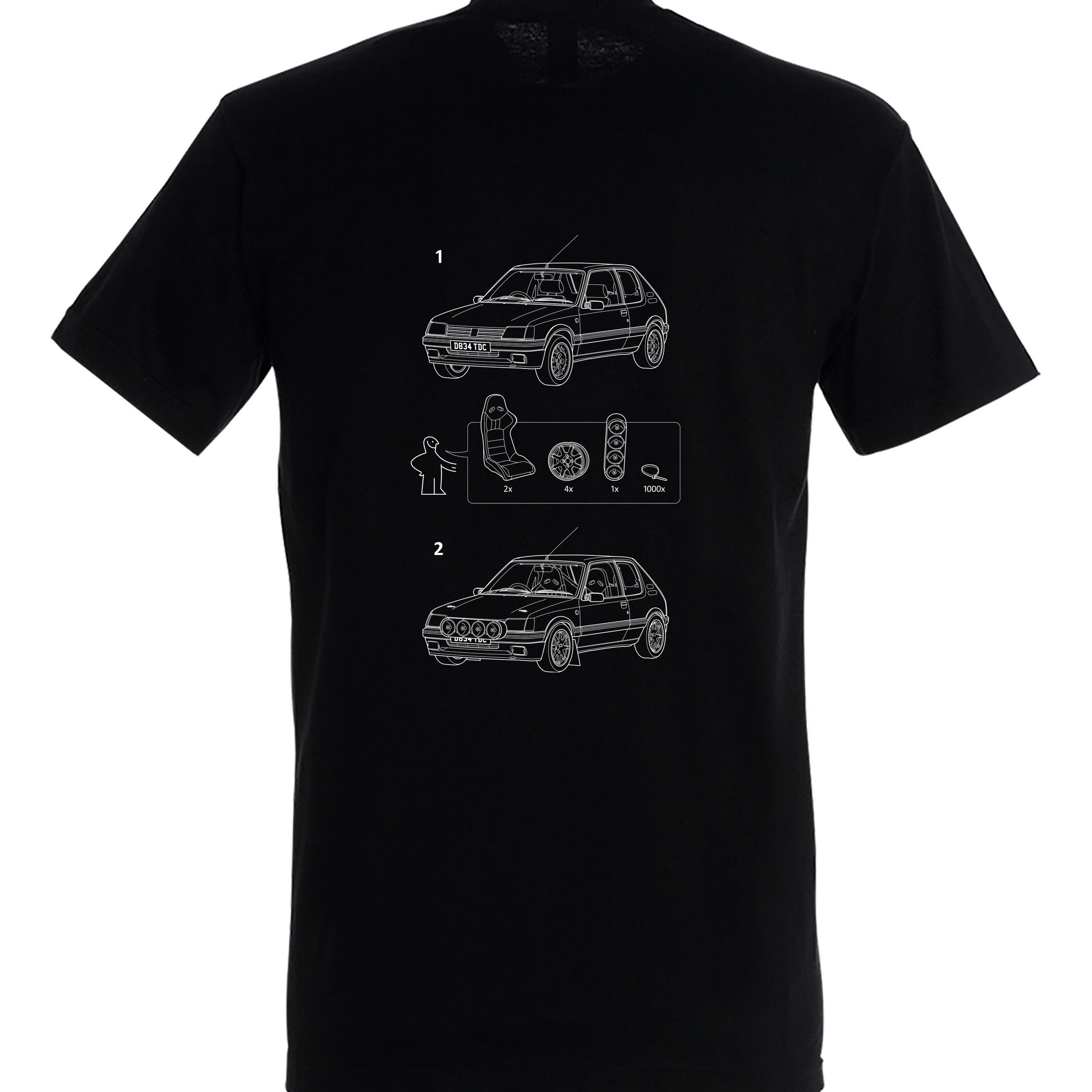 Deep Black Printed T-shirt Back