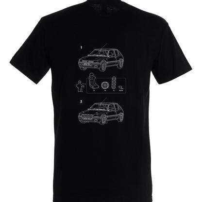 Deep Black Printed T-shirt Back