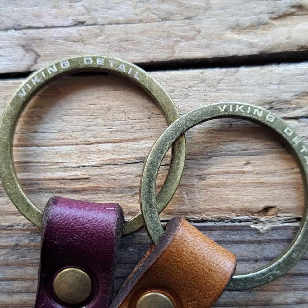 Leather Keyring | Viking Detail - Aubergine