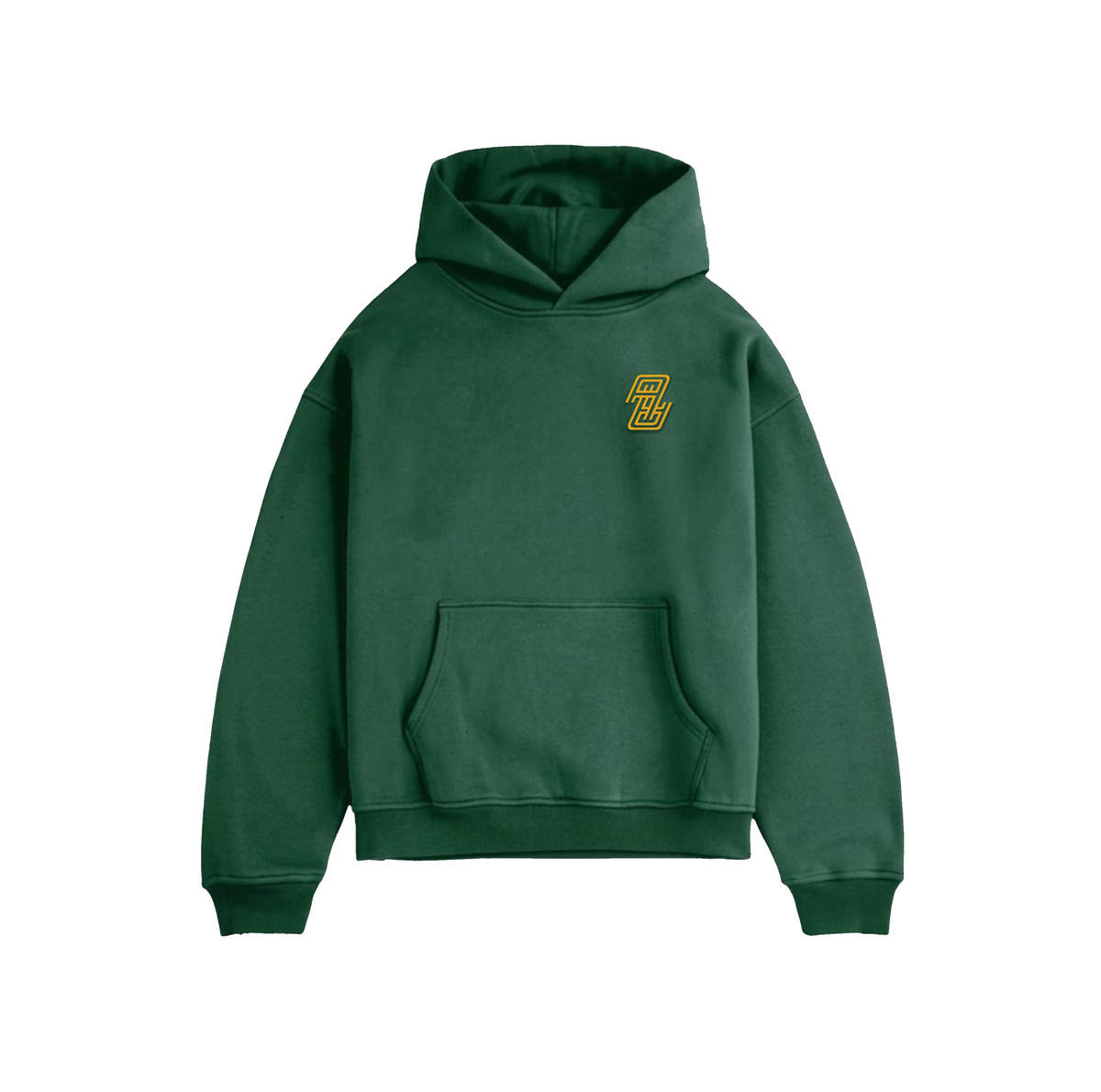 Heavyweight Hoodie | AA Embroidered Gold on Green