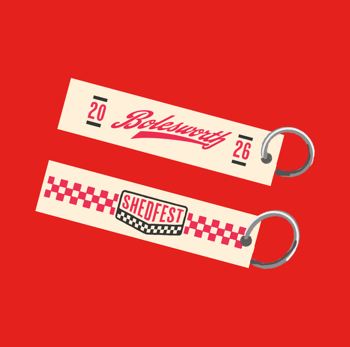 Fabric Keyring | Shedfest 2026 Cream