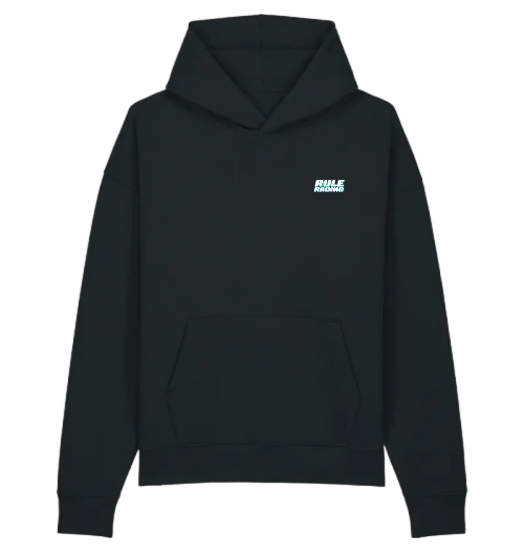 black Printed Hoody Front