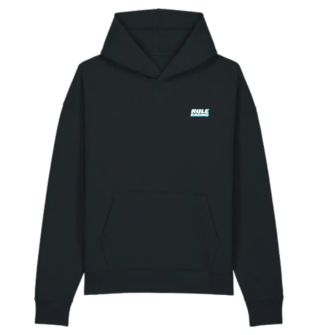 black Printed Hoody Front